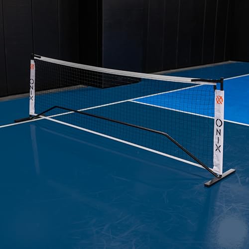 Onix Pickleball 2-in-1 Regulation-Size Portable Net and Practice Net Set Includes Carrying Case with Wheels,White
