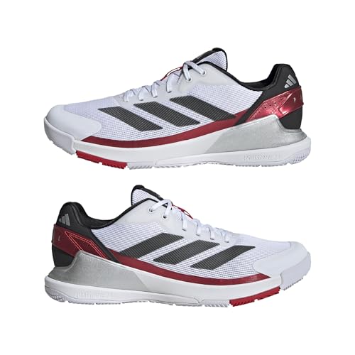 Adidas Mens Crazyquick Lightstrike Padel Tennis, White/Black/Lucid Red, 9.5