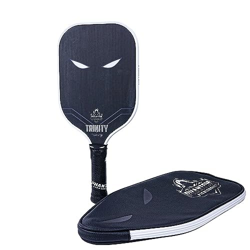 Phantom Pickleball Paddle Trinity 14mm - Carbon Fiber - USA Pickleball Approved - Max Grit and Spin Elongated Body Pickle Ball Paddle - Lightweight Pickleball Racket with C4 Polypropylene Core