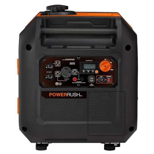 Generac 3,500-Watt Gas Powered Portable Inverter Generator - Electric Start - Lightweight Enclosure - Ultra-Quiet Operation - Produces Clean, Stable Power - Great for Home Backup, Camping, and RV Use