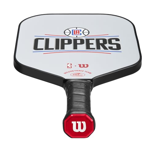 WILSON NBA Collection Fierce Team Pickleball Paddle - Grip Size 2-4 1/4", Los Angeles Clippers