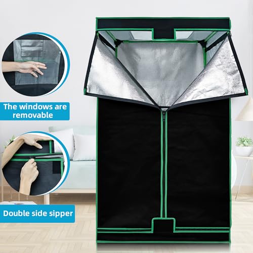 UTK Far Infrared Sauna, Full Size Portable Sauna with Natural Jade for Home Spa, One Person Infrared Sauna with Tourmaline Heating Foot Pad and Portable Sauna Chair for Relaxation Detox (104℉-141℉)
