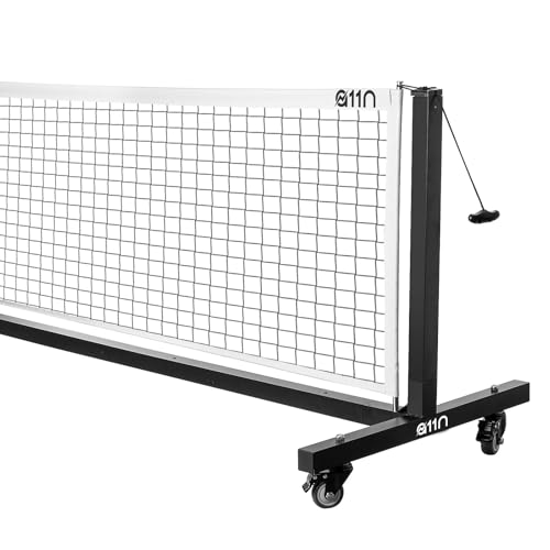 A11N SPORTS Aluminum Tournament Pickleball Net with Tension Lock System & Built-in Wheels - Conform with IFP Regulations