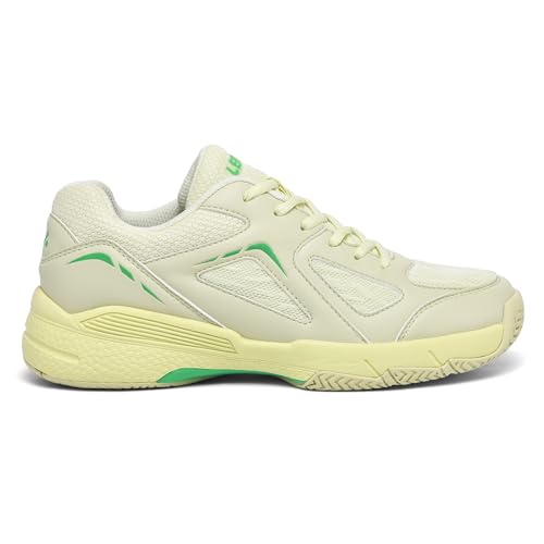 LEFUS Women's Pickleball Shoes - AMZ-P601, Non-Slip, Cushioning, Anti-Torque, Breathable Court Shoes (P601 Lemon, 8.5)