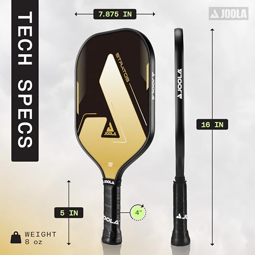 JOOLA Stratos Pickleball Paddle – Reinforced Fiberglass Surface, Honeycomb Polypropylene Core, USAPA Approved, Durable & Beginner-Friendly Pickleball Racket with Comfortable Grip