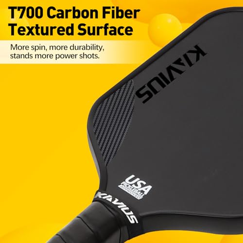 KAVIUS T700 Carbon Fiber Pickleball Paddle Honeycomb Core 16mm Pickleball Paddle Pro Pickle Ball Paddles Advanced Players with Cover USAPA Approved Pickle Ball Rackets Long Handled