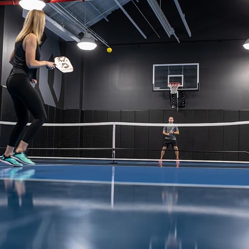 Onix Pickleball 2-in-1 Regulation-Size Portable Net and Practice Net Set Includes Carrying Case with Wheels,White