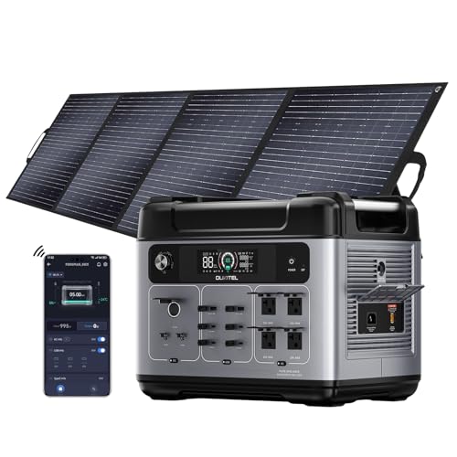 OUKITEL P2001 Plus 2400W Power Station with 200W Solar Panel, 2048Wh Solar Generator with 4 AC Outlets (5000W Peak), 1.5H Full Charging, APP Control Battery Backup for Home, Camping & RVs