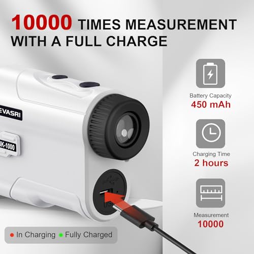 REVASRI Golf Rangefinder with Slope and Pin Lock Vibration, External Slope Switch for Golf Tournament Legal, Rangefinders with Rechargeable Battery 1000YDS Laser Range Finder