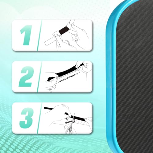 AMA SPORT Pickleball Paddle Edge Guard Tape 3 Pack Clear Edge Protection Tapes 28mm Width Perfectly Fits Curved Without Wrinkling (394mm Length)