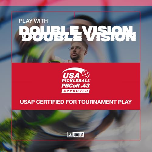 Hyperion Double Vision 16mm Pickleball Paddle - Signature Paddle Shape - Aramid Surface for Softer Responsive Touch - SK Film for Reduce Vibration - USAP Approved - NFC Chip Enabled
