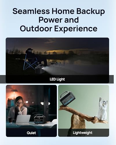 DARAN Portable Power Station 600W(1200W Surge) - 288Wh(90,000mAh) Solar Generator LiFePO4 Battery with AC DC Outlets, 8.3LB Portable Charging Station for Camping, RV, Home, Emergency (Solar Optional)
