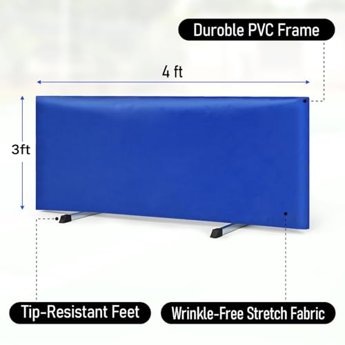bimiti 3 Pack Pickleball Ball Barrier - Portable Indoor/Outdoor Court Dividers & Edge Guards, Brandable Court Marking Kit with Non-Slip Design for Pickleball Courts (Blue)