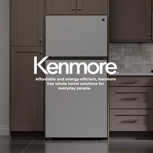 Kenmore 33 in. 20.4 cu. ft Capacity Refrigerator/Freezer with Full-Width Adjustable Glass Shelving, Humidity Control Crispers, Ice Maker, ENERGY STAR Certified, White