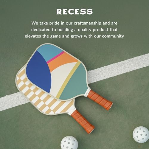 Recess Premium Pickleball Paddle, Optimist - Strong & Durable Fiberglass Surface, Lightweight, Honeycomb Core & Comfort Grip Handles - Tournament or Casual Play, USAPA Approved