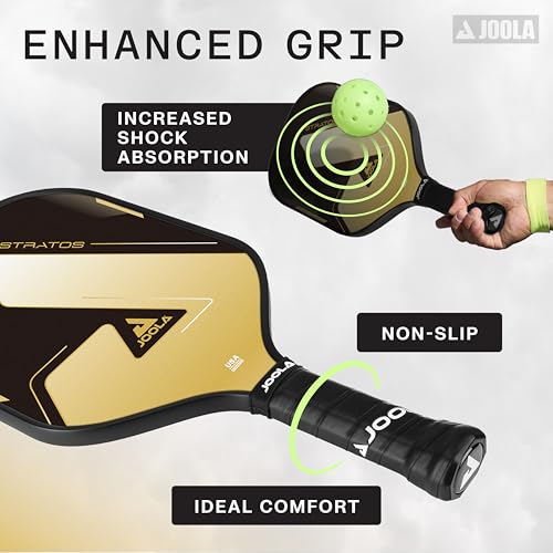 JOOLA Stratos Pickleball Paddle – Reinforced Fiberglass Surface, Honeycomb Polypropylene Core, USAPA Approved, Durable & Beginner-Friendly Pickleball Racket with Comfortable Grip