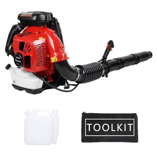Gas Powered Backpack Leaf Blower 75.6cc 2-Stroke, 850 CFM Airflow & 200 MPH Wind Speed Yard Blower for Leaves, Snow & Outdoor Cleanup