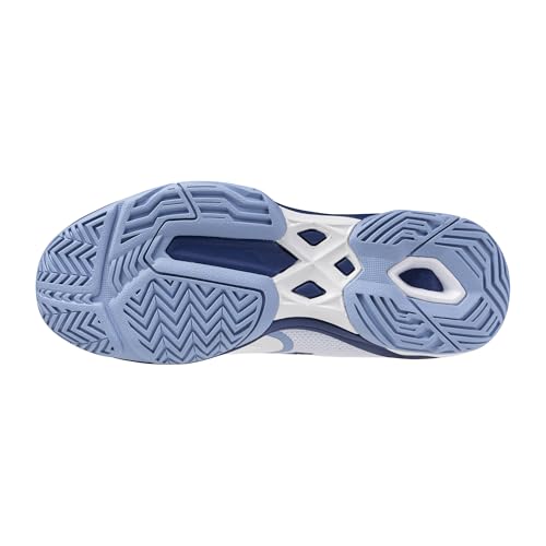 Mizuno Wave Exceed Light 2 AC Women's Tennis Shoe,All Court Shoe, White-Bellwether Blue, US Womens 6