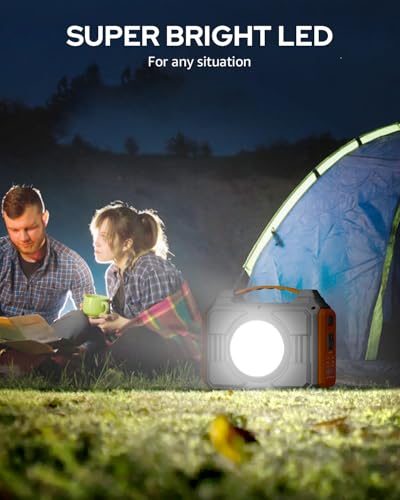 Solar Powered Generator 300W Rated, Portable Solar Generator Power Station with Solar Panels 40W Included, 220Wh Sola Power Bank with AC Outlet 110V Pure Sine Wave for Home Use Camping Outdoor