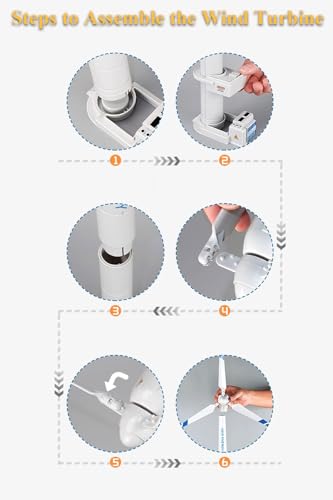 NEXTAKE Wind Turbine Model, 21.65 Inch Large Size Generator Windmill Toy Science Kit STEM Experiment With Wind-up Rotatable Blades