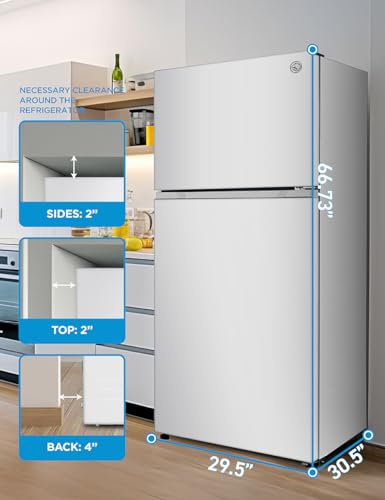Commercial Cool 18 Cu. Ft. Top Mount Refrigerator with Freezer, 2-Door Refrigerator with Top Freezer and Adjustable Temperature Control, Ice Maker Ready, Energy Star Certified, White