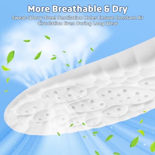 StepTastic Insoles for Men and Women, 4D Cloud Shoe Inserts for Pain Relief, Trimmable Memory Foam Insoles for Long Standing & Hiking, Cushioning Insoles to Enhance Comfort (Black, M 5-6.5/W 7-8.5)
