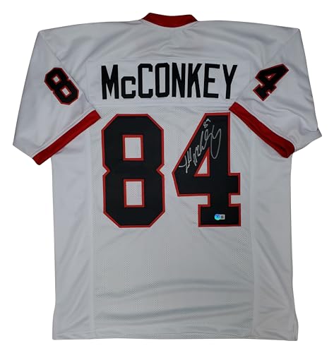 Ladd McConkey College Style Autographed Custom Georgia White Jersey wsignature only Beckett COA