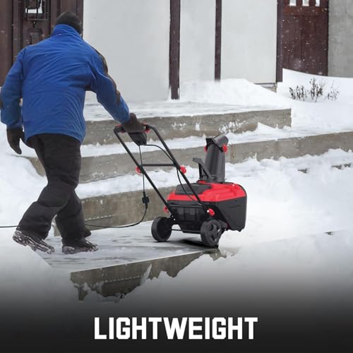PowerSmart 21" Electric Snow Blower,15 Amp Motor, 2100 RPM, 30 ft Throwing Distance, LED Light for Enhanced Visibility, Corded Design,Perfect for Driveway,Garden, Deck,Garage