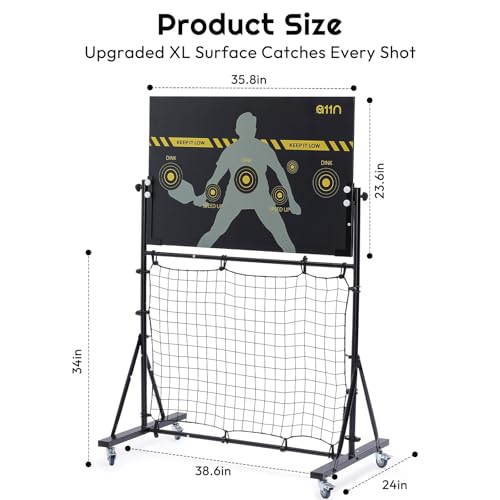 [Upgraded] A11N Pickleball Practice Rebounder, Adjustable Angle Dual-Sided Pickleball Dink Pad - Dink Board for Forehands Backhands Training