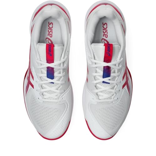 ASICS Women's Solution Speed FlyteFoam 3 Tennis Shoes, 8.5, White/Bright Rose