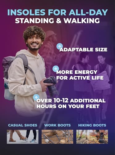 Arch Support Insoles for Men Women - High Arch Shoe Inserts for Standing All Day - Plantar Fasciitis Relief Orthotic Insole for Flat Feet - Work Running Hiking