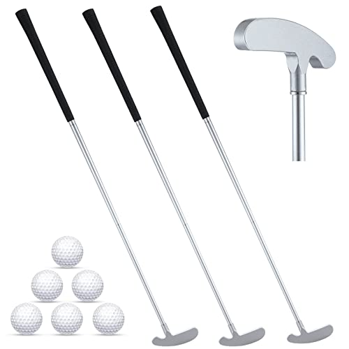 Wettarn 3 Sets Golf Putter Two Ways for Men Women Kids Club with 6 Practice Golf Balls for Left or Right Handed Golfers Indoor Outdoor(Black)