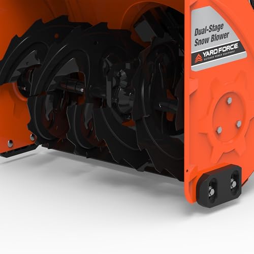 Yard Force More Info YF24-DS21-GSB2 24" Dual-Stage Snow Blower, 208cc Briggs & Stratton Engine, Electric Start, Clears 21” Deep Snow, LED Light