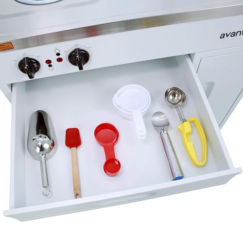 Avanti CK3016 Energy Star Certified Full Compact Kitchen, Built in Kitchenette Stainless Steel Counter, Two Element Cooking Range, Refrigerator & Storage, 30-Inch, White
