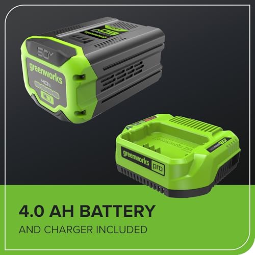 Greenworks 60V 17" Brushless Cordless Push Lawn Mower, 2-in-1 Mulching/Bagging, 4.0Ah Battery and 3A Charger(40min Runtime)