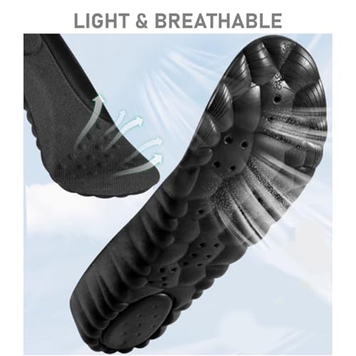 VivoFoot 2 Pair Foam Insoles, 4D Cloud Soles, Anti-Fatigue Pain Relief Work Sports Running Comfort Shoe Inserts, Trim to Fit Replacement Pads for Men Women(Men 7-11,Black)