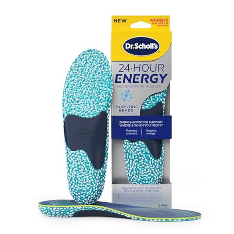 Dr. Scholl's® 24-Hour Energy Multipurpose Insoles, Returns Energy with Every Step, Relieves Foot Pressure & Tired Achy Feet, Memory Foam & Gel Insert, Women's Shoe Size 6-10, 1 Pair