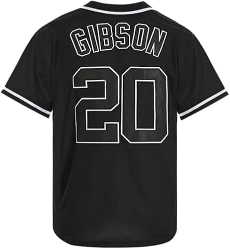 AVLSJEN Mens #20 Josh Gibson Baseball Jersey Homestead Grays Baseball Shirt Stitched S-3XL (US, Alpha, Large, Regular, Regular, Black)