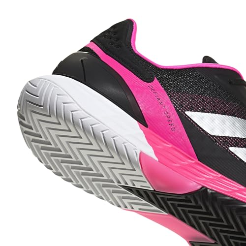 Adidas Men's Defiant Speed 2 Tennis, Black/Silver Metallic/Lucid Pink, 10