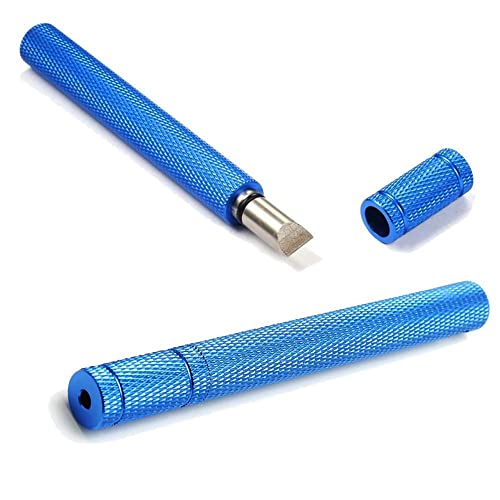 Bulex Golf Club Groove Sharpener, Re-Grooving Tool and Cleaner for Wedges & Irons - Generate Optimal Backspin - Suitable for U & V-Grooves, Blue