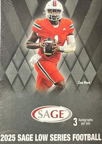 2025 Sage Football Draft Picks Series Blaster Box of Packs with 3 GUARANTEED AUTOGRAPHS and Rookie Cards Possibly Carson Beck, Drew Allar, Cam Ward and Many Others