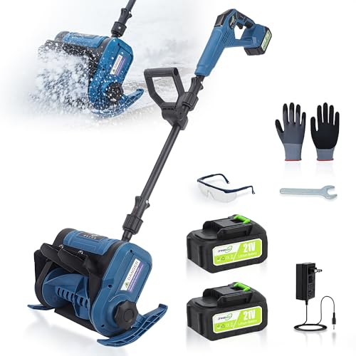 Electric Snow Shovel, 12" Snow Blower Cordless 21V 3000mAh Batteries, 19.7FT Throw Distance, Lightweight 14lb, Battery Snow Blower for Driveway Steps Patio Sidewalk, Snow Machines for Outdoors