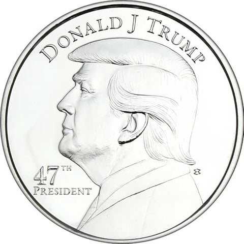 2025 President Trump 47th President 1oz .999 Silver Coin in Air Tite Holder Dollar Uncirculated