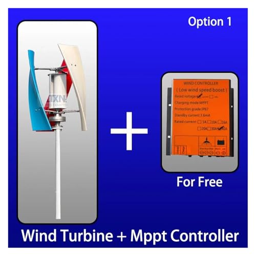 JCKJEDAT 20kw 20000w Vertical Wind Turbine Generator 12V 24V Magnetic Strong Power AC Inverter Output for Home Industrial Energy(48V_20000W)