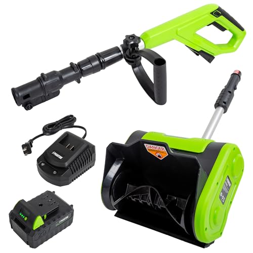 Cordless Snow Shovel, 20V Battery Powered Snow Blower, Lightweight Electric Snow Thrower with Adjustable Handle, Directional Plate, Perfect for Patios, Decks, Walkways, and Driveways (10 INCH)