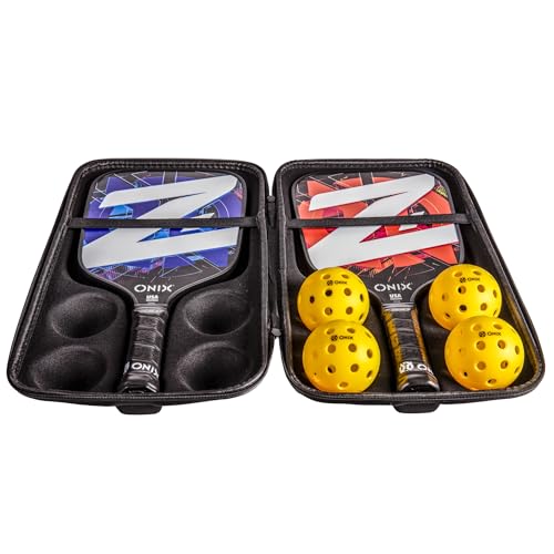 Onix Pickleball Z1 Starter Kit Includes Two Z1 Paddles, Four Fuse Pickleballs in Easy to Carry Case