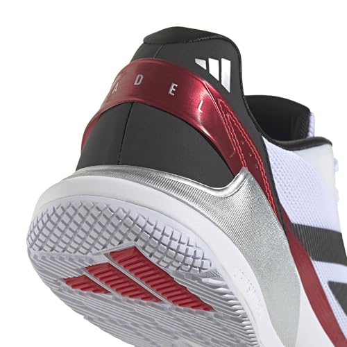 Adidas Mens Crazyquick Lightstrike Padel Tennis, White/Black/Lucid Red, 9.5