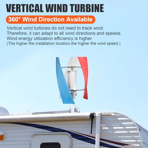 3000W Wind Turbine Generator Kit,12V/24V Vertical Axis Wind Turbine,Maglevs Winds Generator With Controller,Quiet 3 Leaves Small Household Windmill For Boats, Terraces, Cabins, Home,Industrial Energy