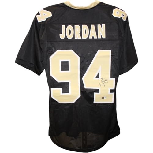 Cam Jordan Autographed/Signed Pro Style Black XL Jersey Beckett Witness