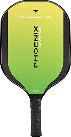 Paddletek Phoenix Genesis - Professional Pickleball Paddles with Honeycomb Core – Polycore & Fiberglass Epoxy Surface - High Tack Performance Grip – 7.4 oz to 7.8 oz – USAPA Approved (Green)